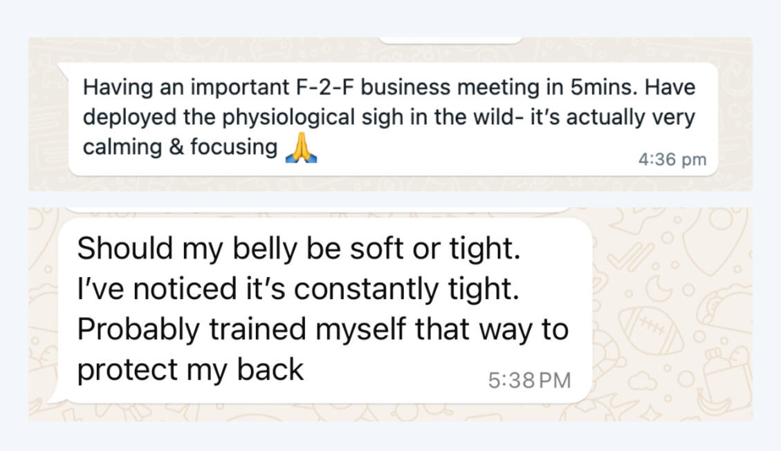 Messages from clients